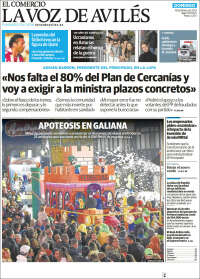 Portada de El Comercio - Avilés (España)