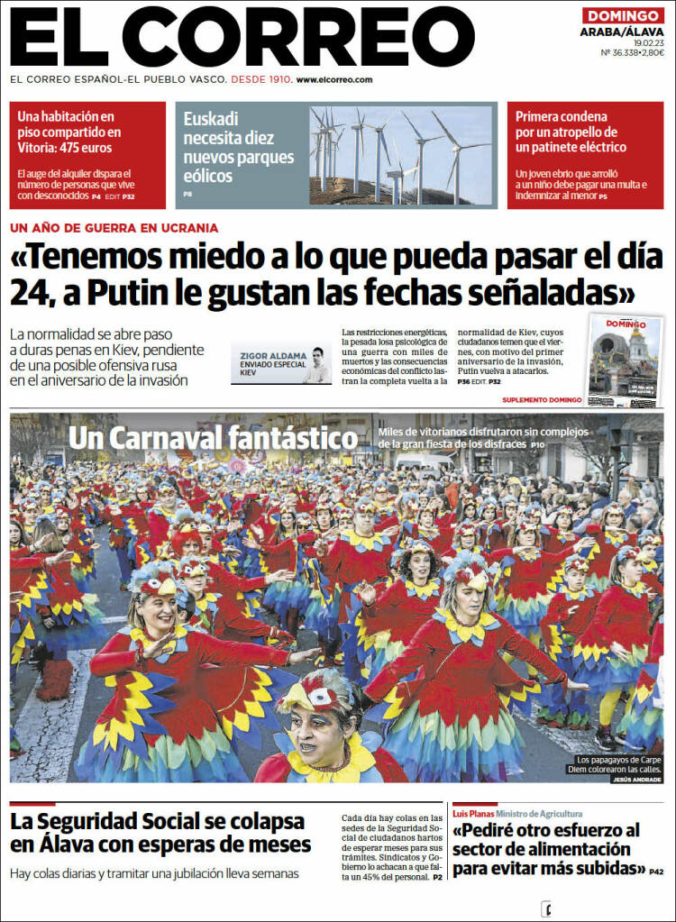 Portada de El Correo - Álava (España)