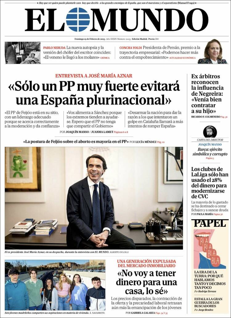 Portada de El Mundo (España)