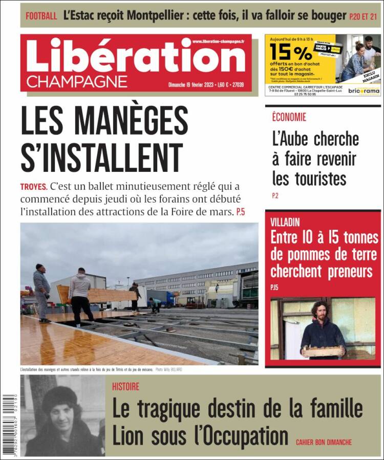 Portada de Libération Champagne (Francia)