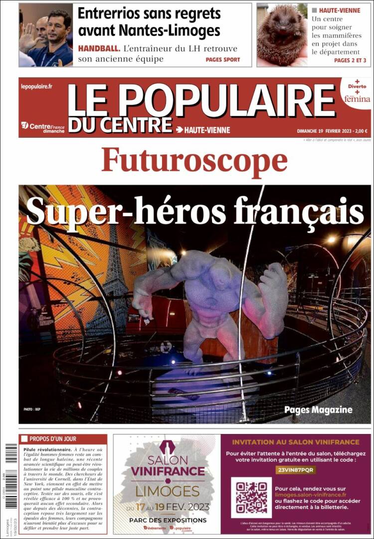 Portada de Le Populaire du Centre (Francia)