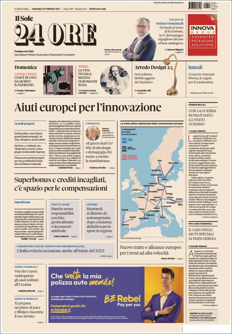 Portada de Il Sole 24 ORE (Italia)