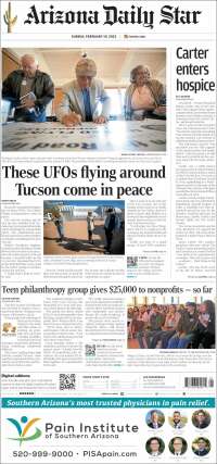 Portada de Arizona Daily Star (USA)