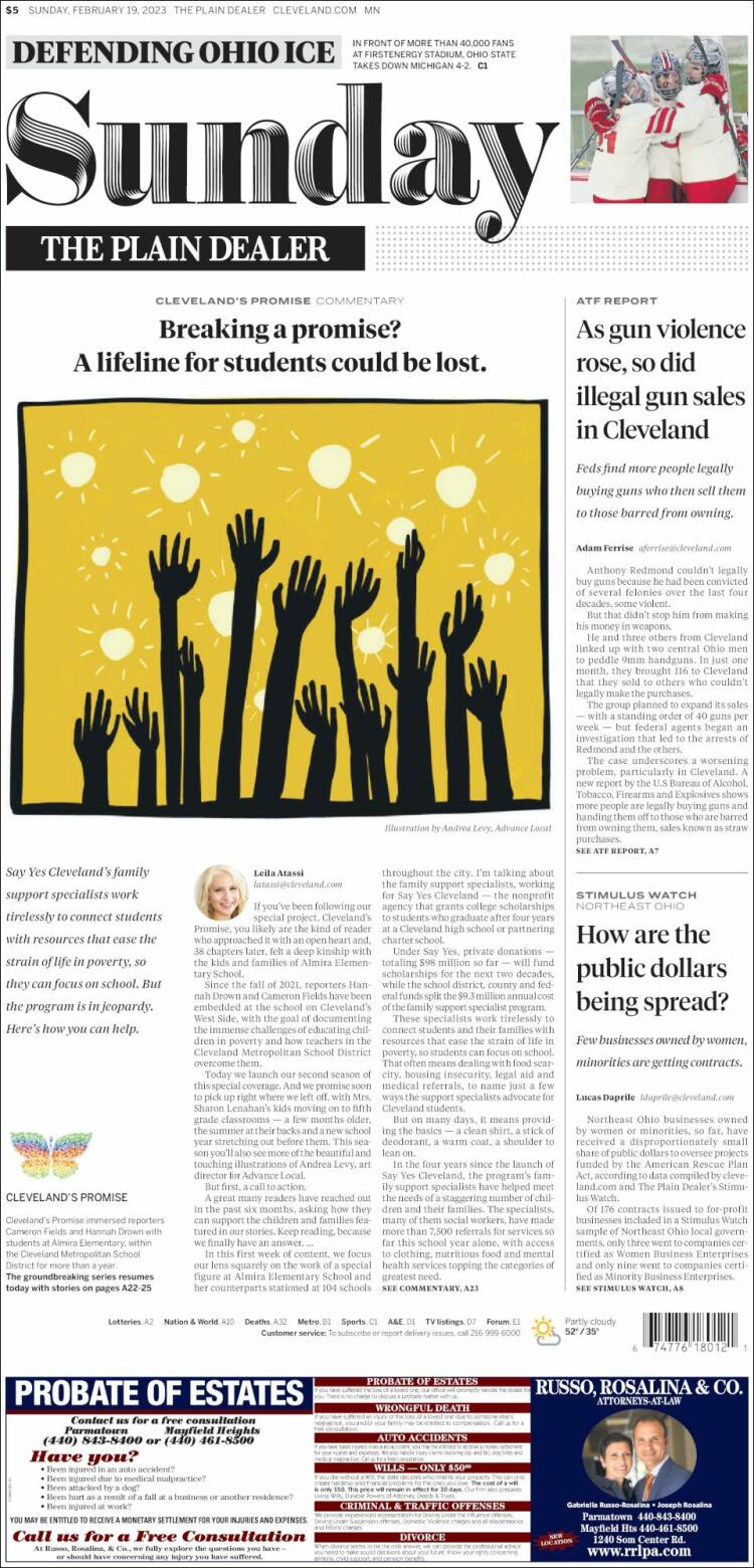 Portada de The Plain Dealer (USA)