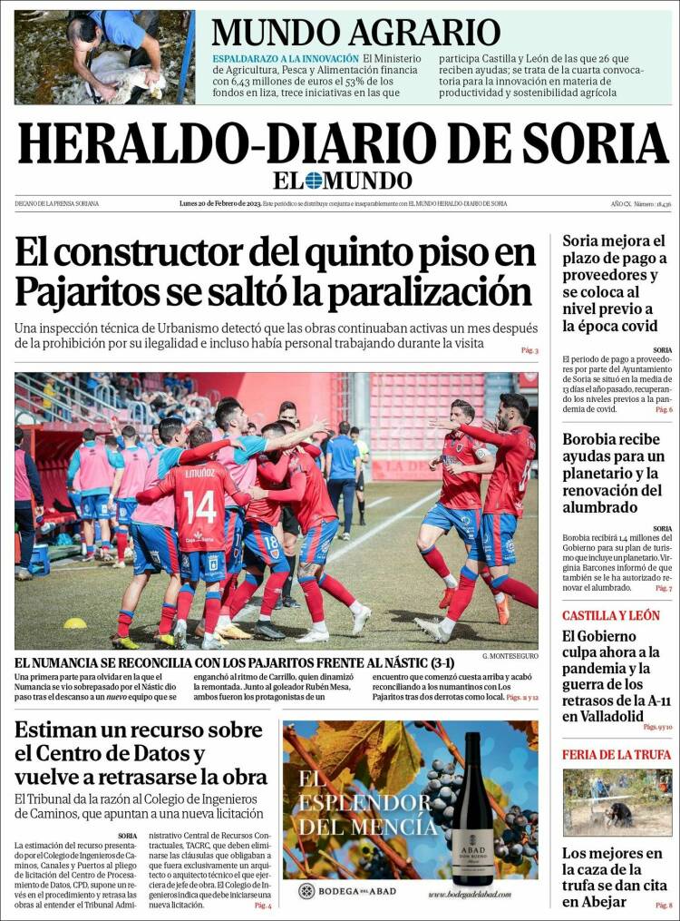 Portada de Diario de Soria (España)