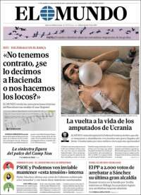 Portada de El Mundo (España)