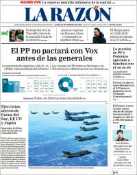 Portada de La Razón (España)