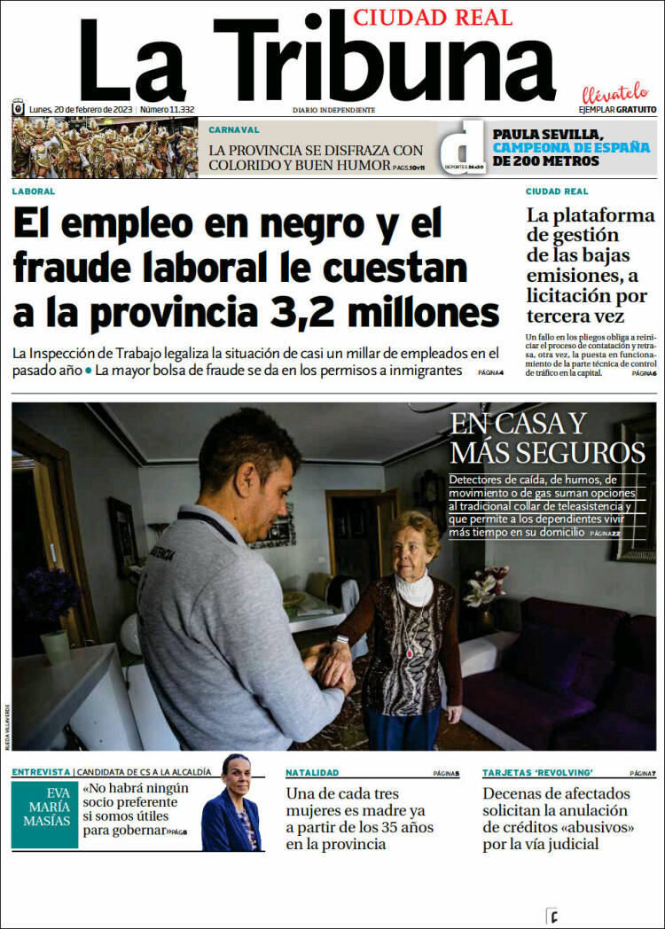 Portada de La Tribuna de Ciudad Real (España)