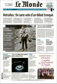 Portada de Le Monde (Francia)