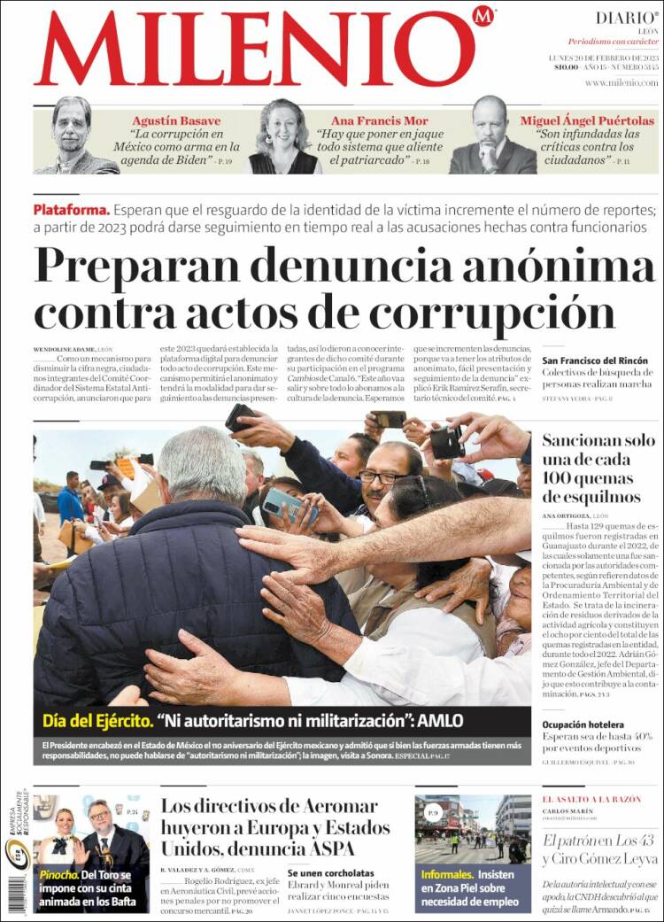 Portada de Milenio de León (M&eacute;xico)