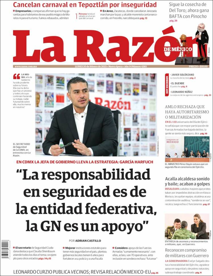 Portada de La Razón (México)