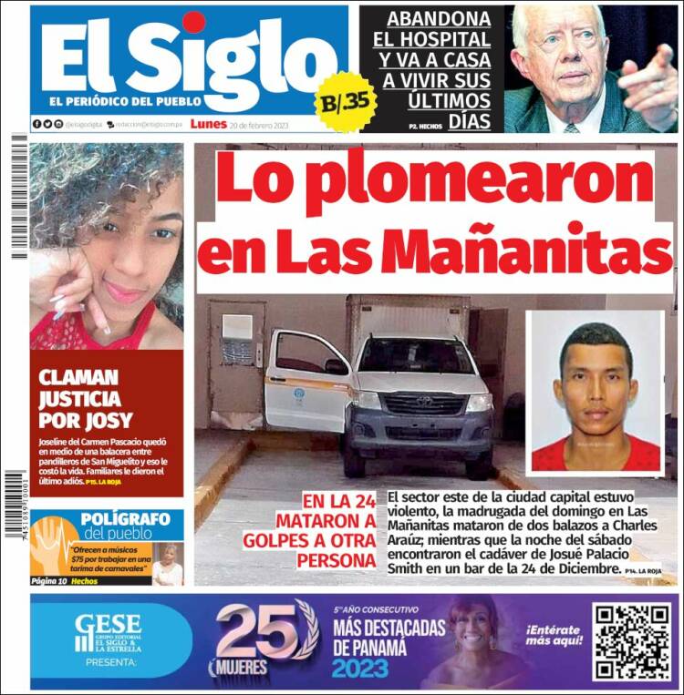Portada de El Siglo (Panam&aacute;)