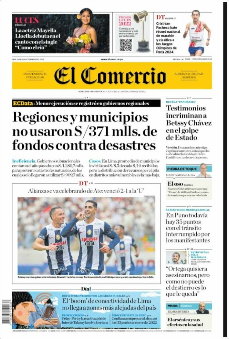 Portada de El Comercio (Perú)