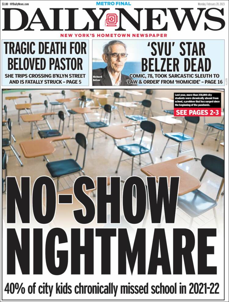 Portada de Daily News - New York (États-Unis)