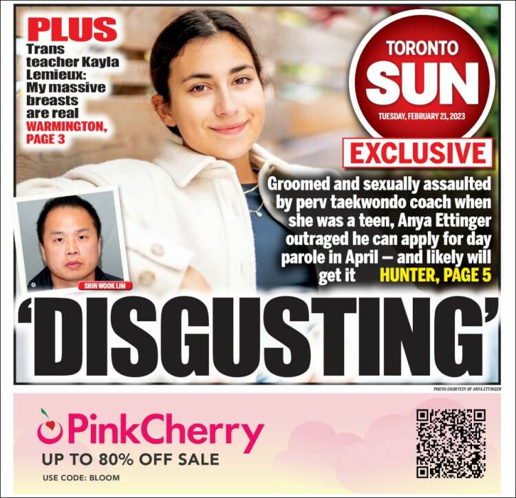 Portada de The Toronto Sun (Canadá)