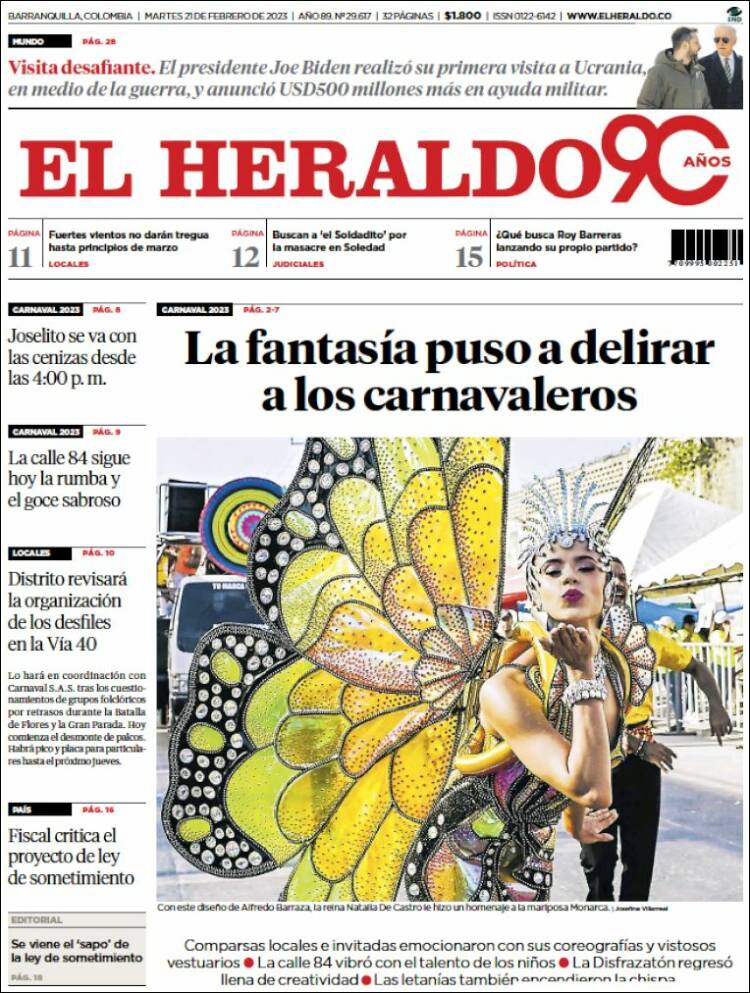 Portada de El Heraldo (Colombia)