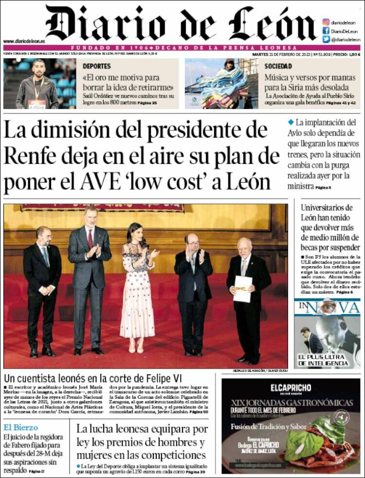 Portada de Diario de León (Spain)