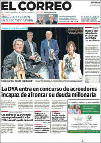 Portada de El Correo - Guipuzcoa (España)