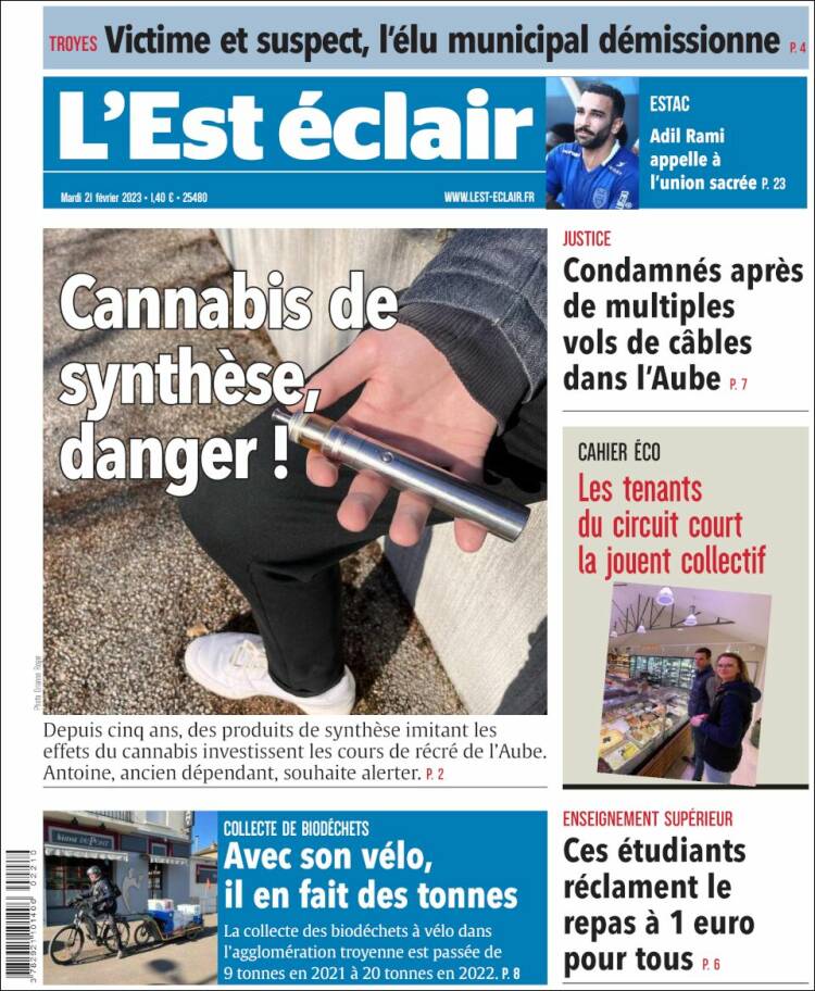 Portada de L'Est Eclair (Francia)