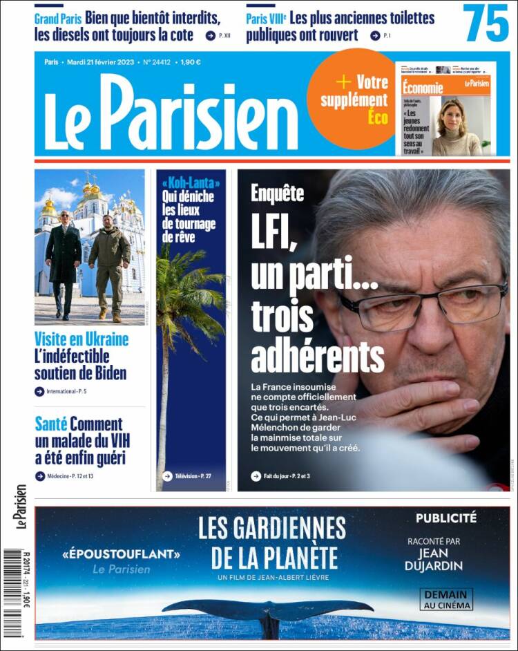 Portada de Le Parisien (France)