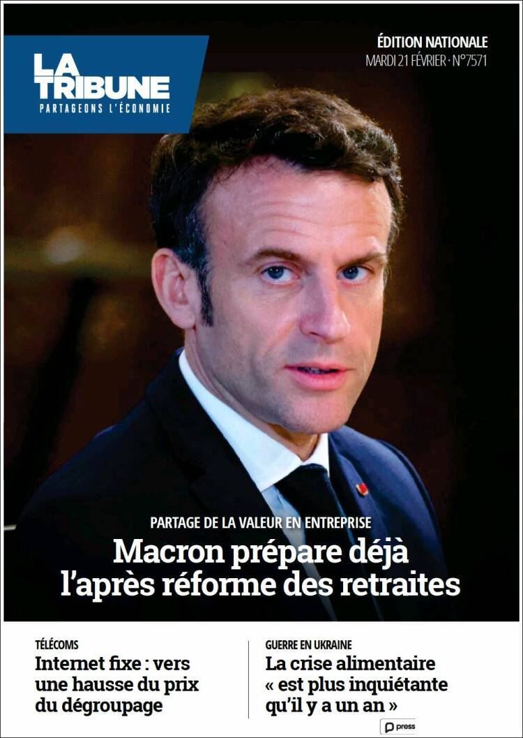 Portada de La Tribune (Francia)