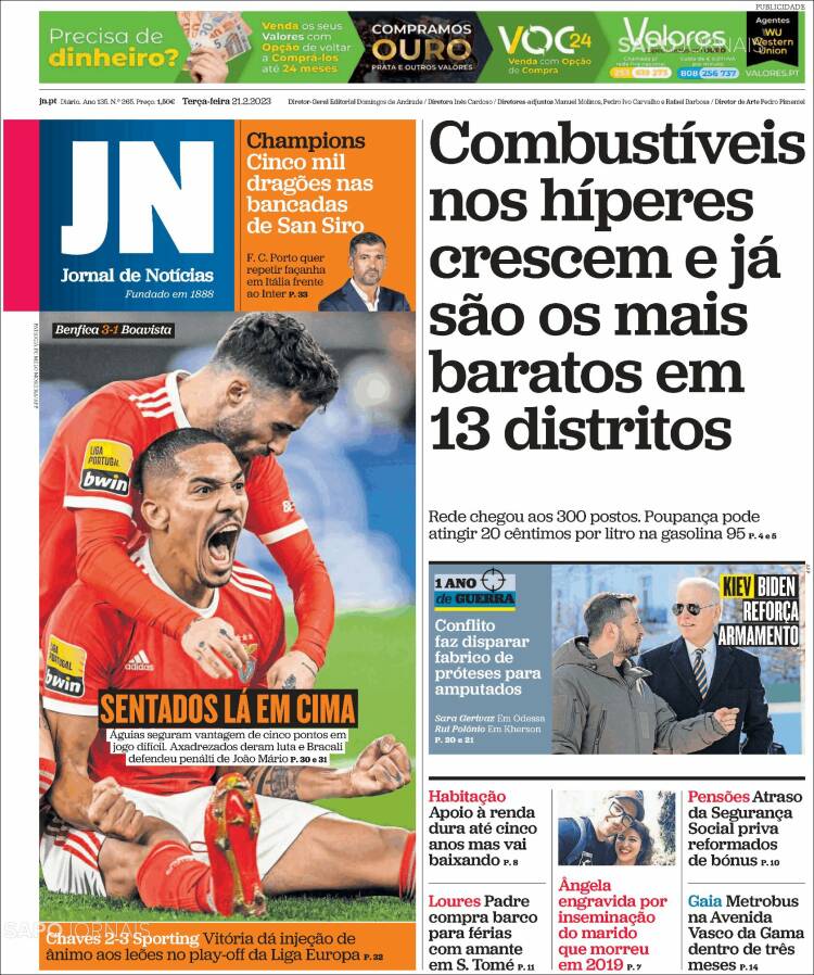 Portada de Jornal de Notícias (Portugal)