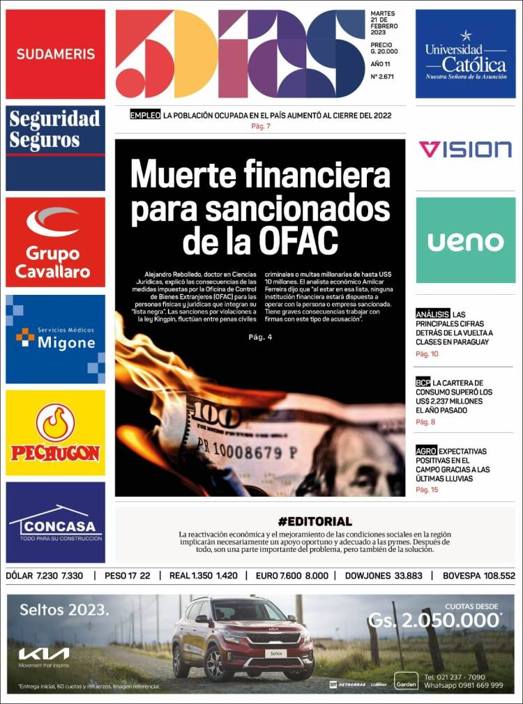 Portada de 5 Días (Paraguay)