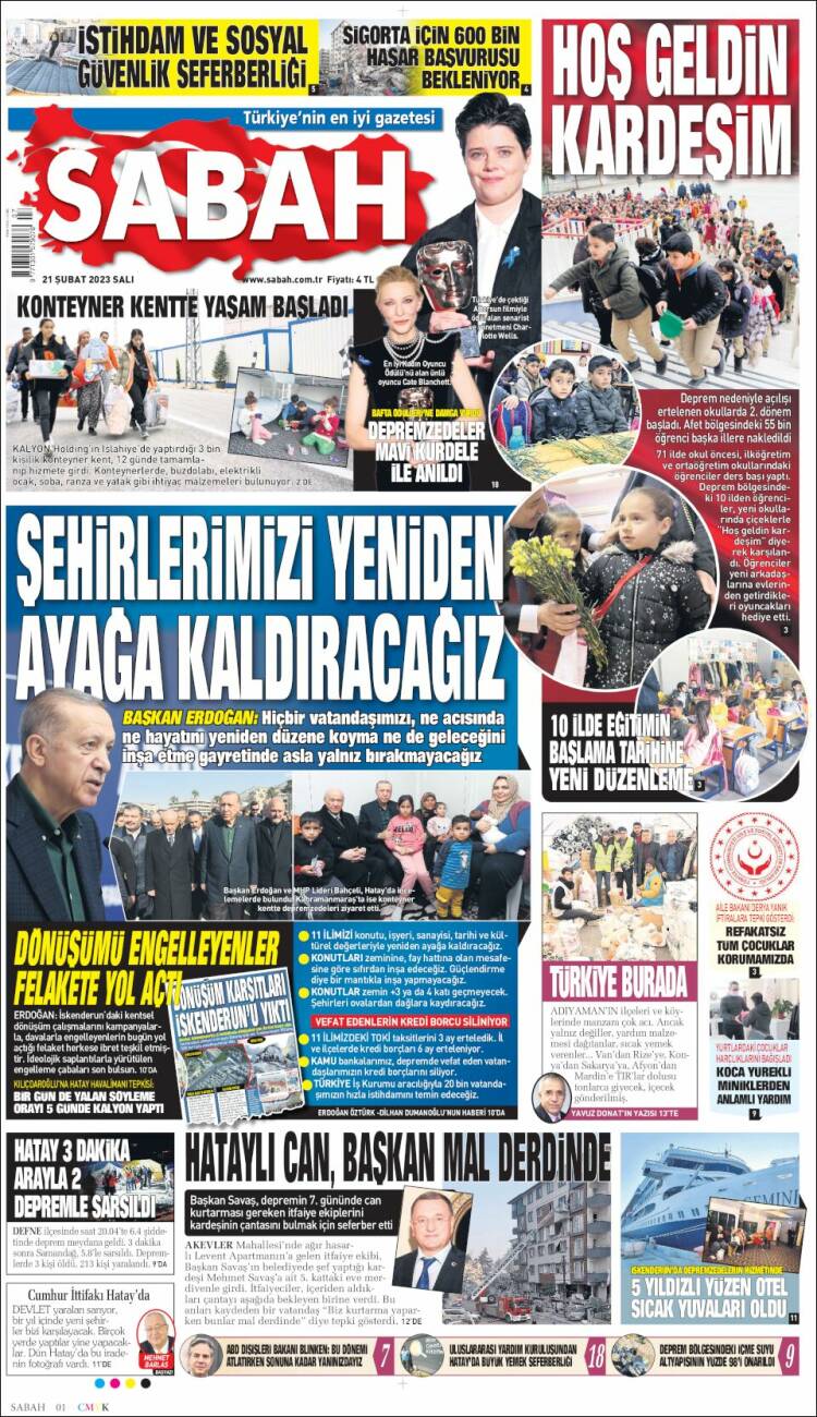 Portada de Sabah (Turqu&iacute;a)