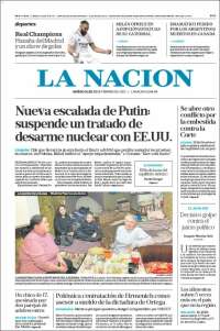 Portada de La Nación (Argentina)