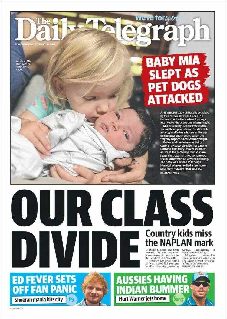 Portada de The Daily Telegraph (Australia)