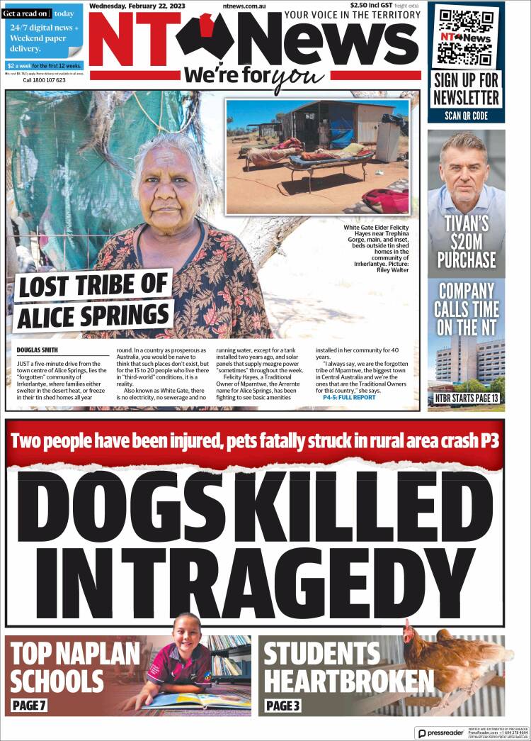 Portada de Northern Territory News (Australia)