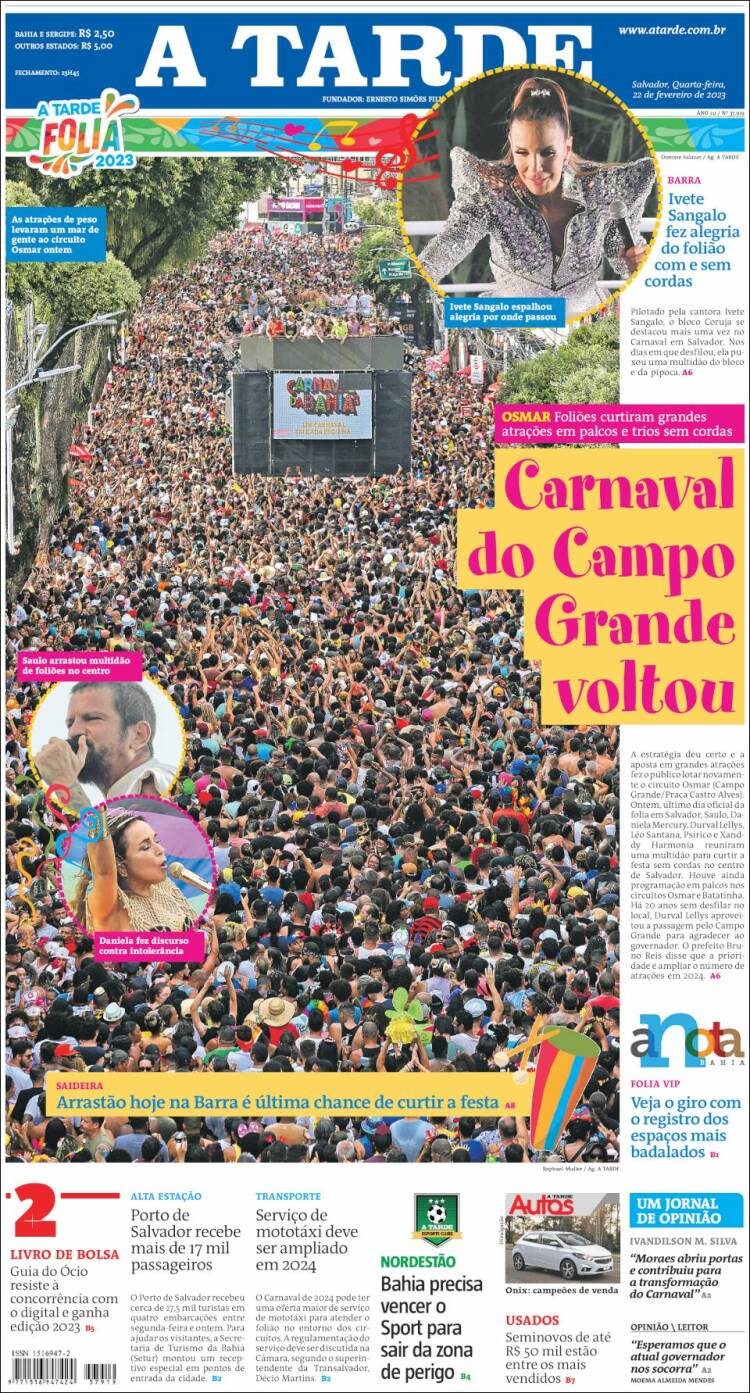 Portada de Diário A Tarde (Brasil)