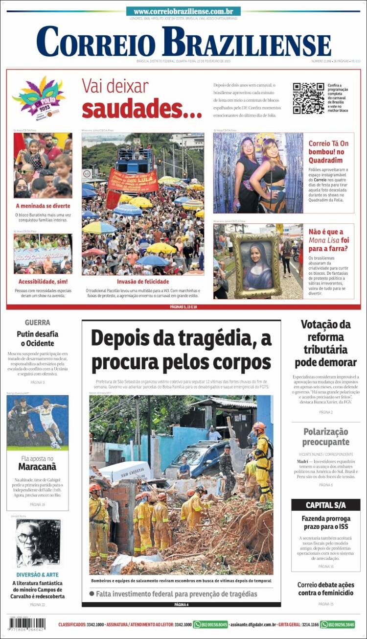 Portada de Correio Braziliense (Brasil)