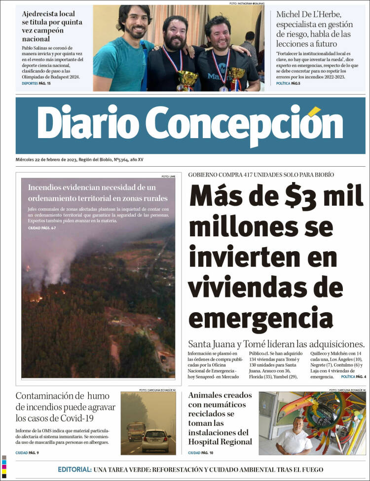 Portada de Diario de Concepción (Chile)