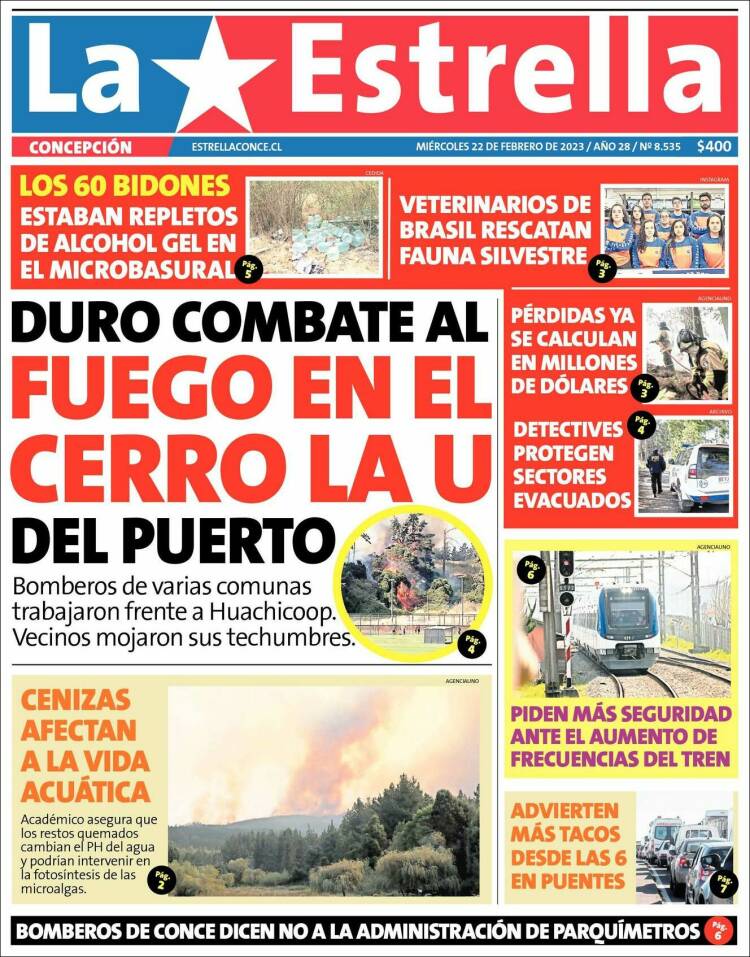 Portada de La Estrella de Concepción (Chile)
