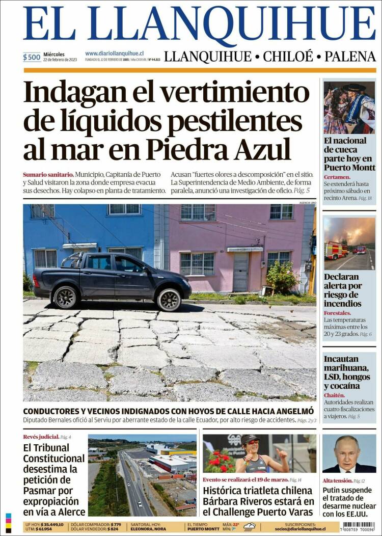 Portada de El Llanquihue (Chile)