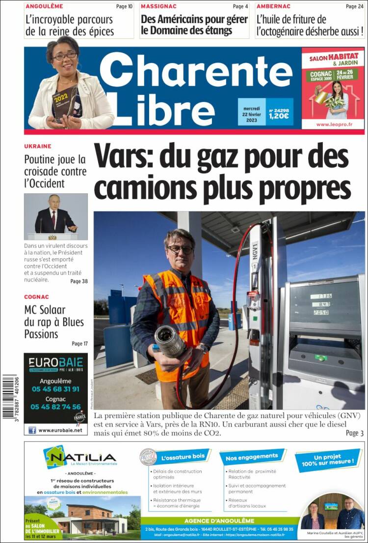 Portada de Charente Libre (France)