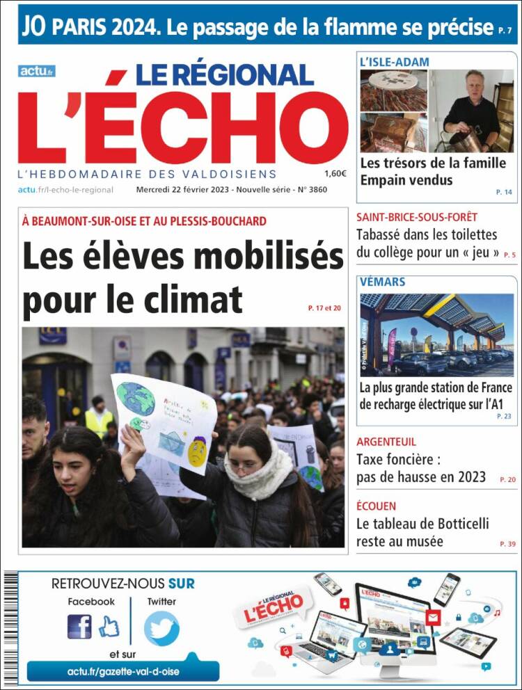 Portada de L'Echo de la Haute-Vienne (Francia)