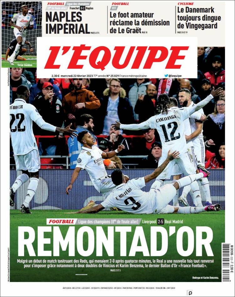 Portada de L'Equipe (France)