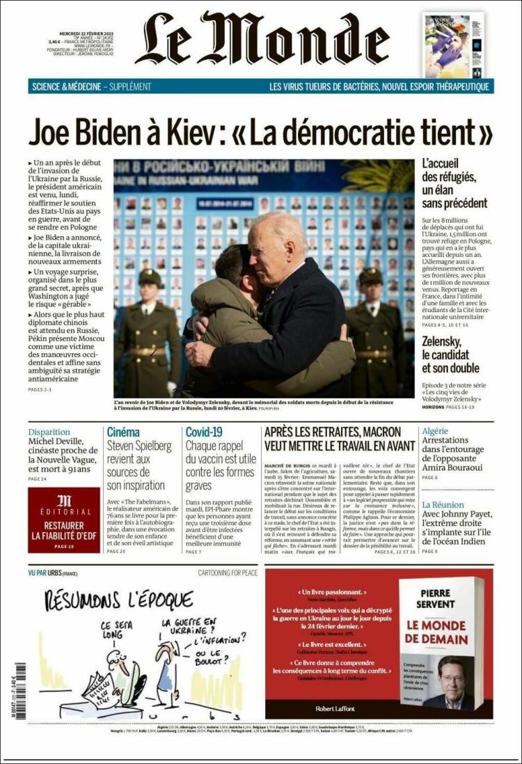 Portada de Le Monde (France)