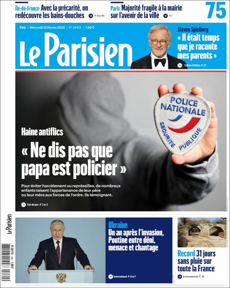 Portada de Le Parisien (France)