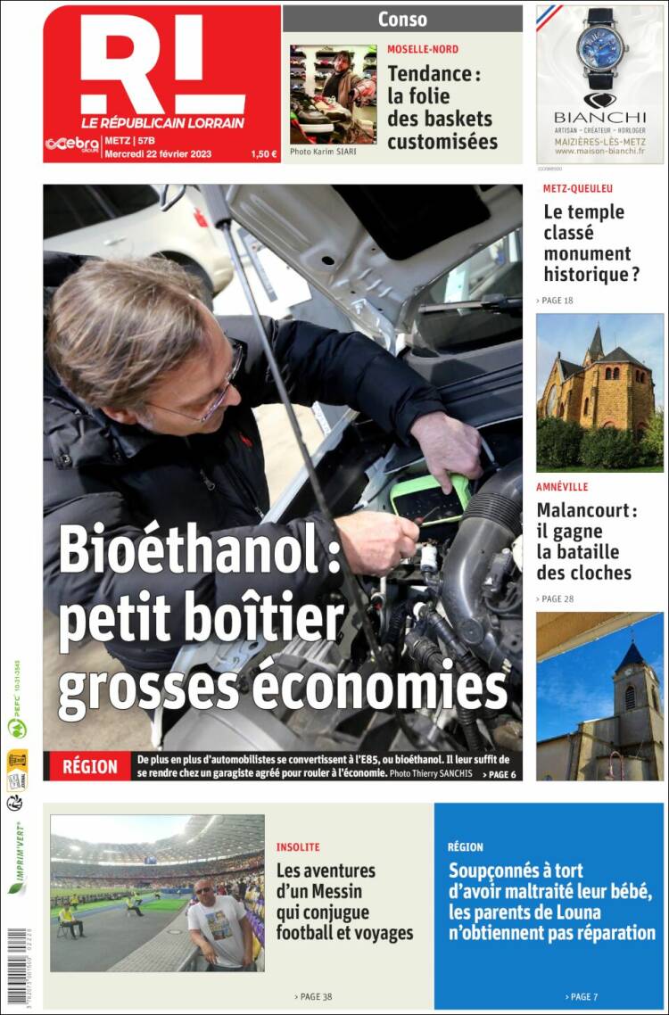 Portada de Le Republicain Lorrain (France)