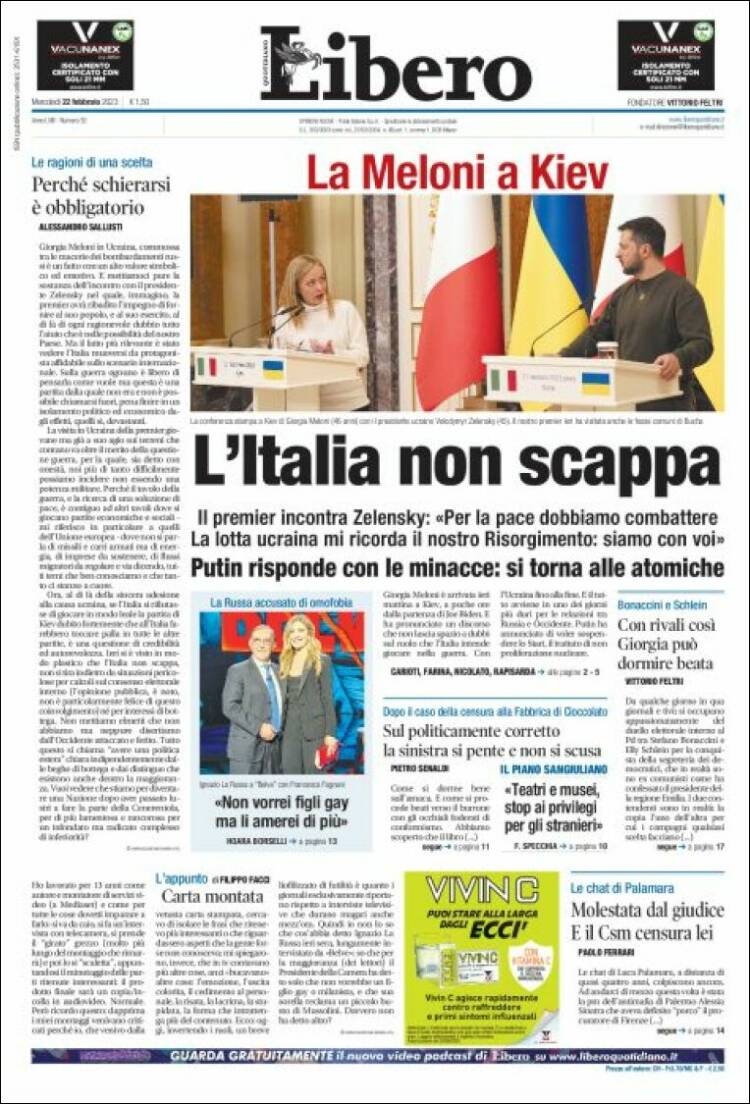 Portada de Libero (Italia)