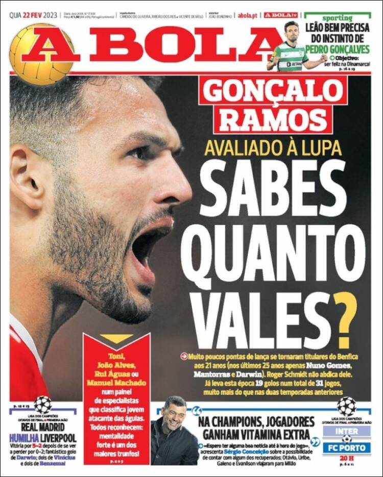 Portada de A Bola (Portugal)