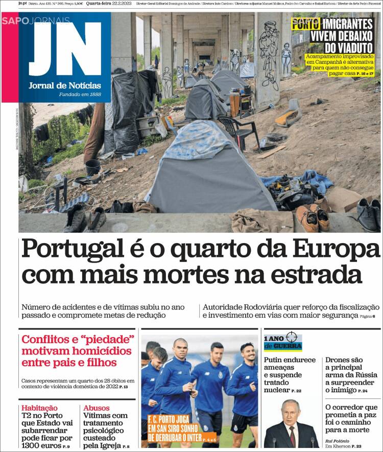 Portada de Jornal de Notícias (Portugal)