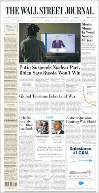 Portada de Wall Street Journal (USA)