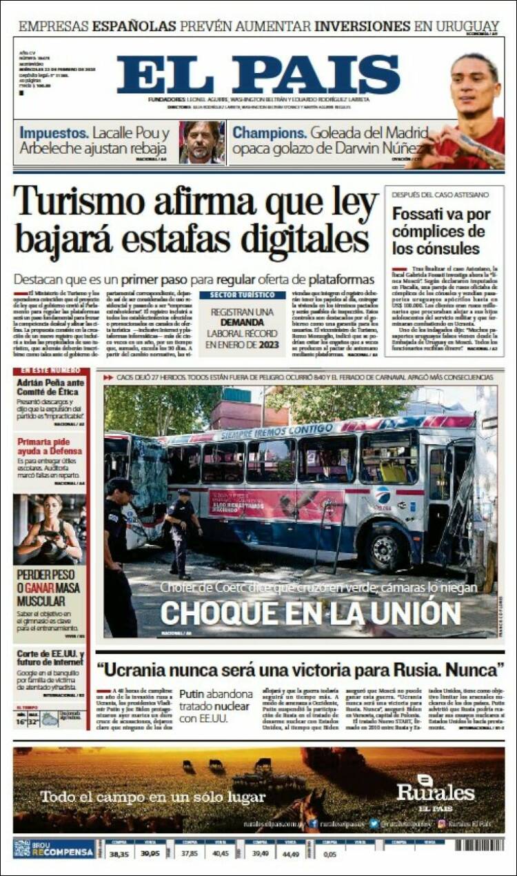 Portada de El País (Uruguay)