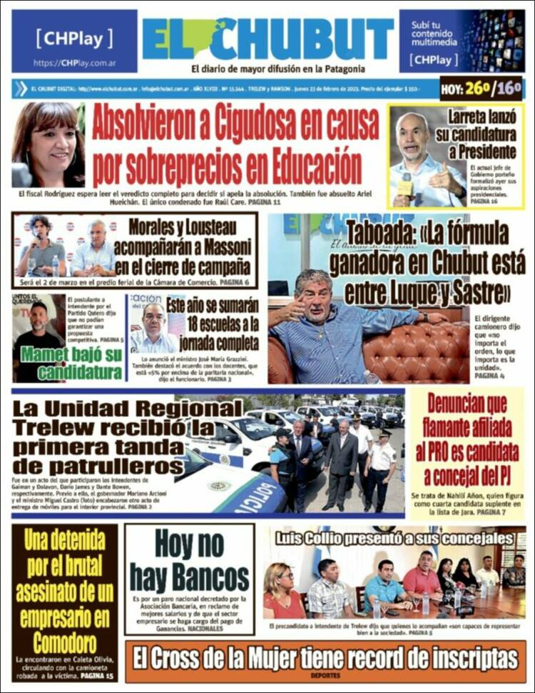 Portada de El Chubut (Argentina)