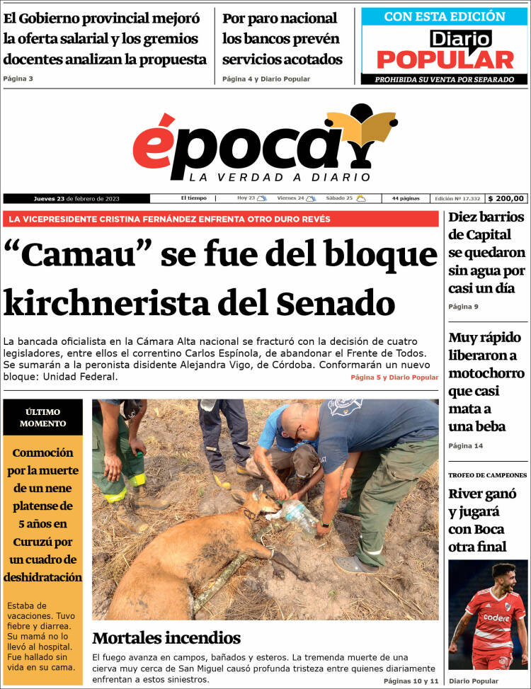 Portada de Diario Época (Argentina)