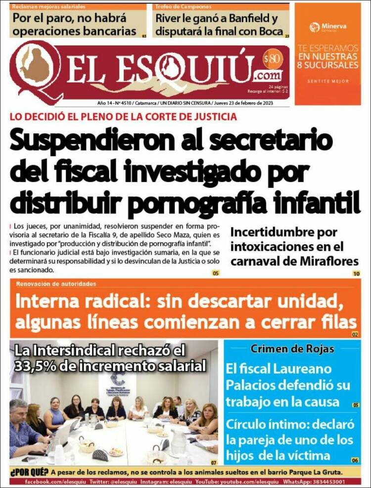 Portada de El Esquiu (Argentina)